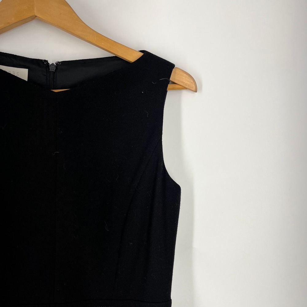 Hobbs London Black Sleeveless Sheath Dress Tailored V-Neck‎ Professional LBD - Picture 5 of 15